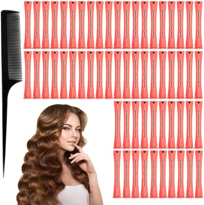 Dailygoody - Korte Haar Permanent Staven - Haargolf Haarrollen - Antislip - Rood - Kunststof Krulspelden - Koude Golven Stangen - Geschikt voor Korte .