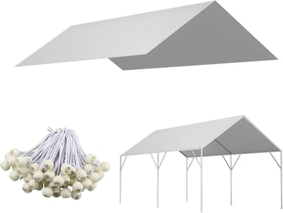 Carport Luifel Vervangende Hoes - Garage Zeil Afdekking - Voertuig Beschermen - 220G Heavy Duty PE Weefsel