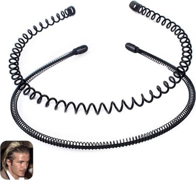 Set van 2 metalen haarbanden, antislip ontwerp, ideaal voor yoga en buitensporten, geschikt voor iedereen