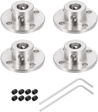 Dailygoods- Flens Koppeling 8 mm - Bevestigingsschroeven - Eenvoudige Montage - Stabiele Installatie - IJzer Galvanisering - Geschikt voor Stappenmotoren