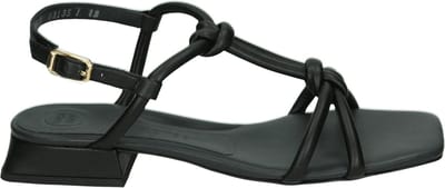 Paul Green - 6036 - Platte sandalenDames Sandalen - Kleur: Zwart - Maat: 38
