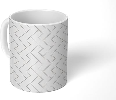 Mok - Koffiemok - Grafisch - Patroon - Modern - Geweven - Stippen - Mokken - 350 ML - Beker - Koffiemokken - Theemok