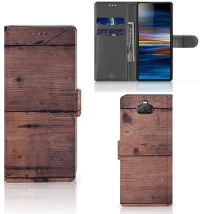 Sony Xperia 10 Book Style Case Old Wood