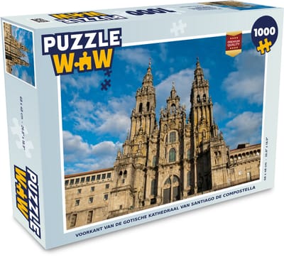 Puzzel Voorkant van de gotische kathedraal van Santiago de Compostella - Legpuzzel - Puzzel 1000 stukjes volwassenen