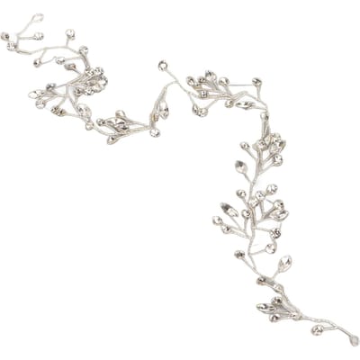 Strass Haarrank 14,8 inch Lang Stijlvol Elegant Sterk Legeringsdraad Kristal Haarsieraad voor Feest white