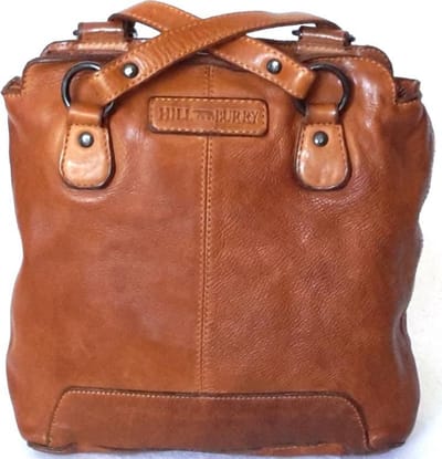 HillBurry Rugtas-Schoudertas Gewassen Leer 6210 cognac L25cm x H25cm