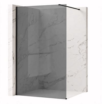 Rea Flexi Grey 130 - Gehard Glas 8 Mm (Grijs) - Douchewand - Zwart120X130X195Cm