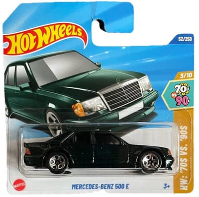 HOT WHEELS MERCEDES-BENZ 500 E GREEN METALIC 52/250 HW '70 VS '90S 3/10 SHORT CARD 2025