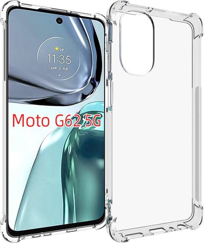 MobyDefend Hoesje - Geschikt voor Motorola Moto G62 - Transparante Shockproof TPU Backcover - Verstevigde Hoeken - Volledig Doorzichtig
