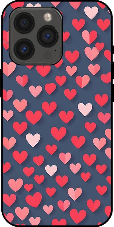 Smartphonica Telefoonhoesje Geschikt voor iPhone 13 Pro met Roze en Rode Hartjes Opdruk - TPU Backcover Case With Rosé and Red Heart Design geschikt voor iPhone 13 Pro