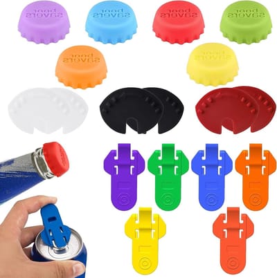 12 stuks deksels voor drankblikken en 6 eenvoudige openers, sluit en bescherm je frisdrank, bier en andere dranken met handige deksels en openers