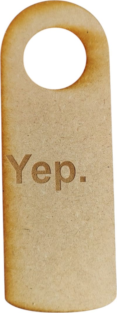 Djemzy - deur bordje - Deurhanger - yep - nope - dubbelzijdig - niet storen grappig - laser gegrafeerd hout - 6 mm mdf