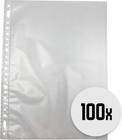 DULA Showtassen - Insteekhoezen - 100 stuks - Nerf - A4 - 23 gaten - Showtas PP