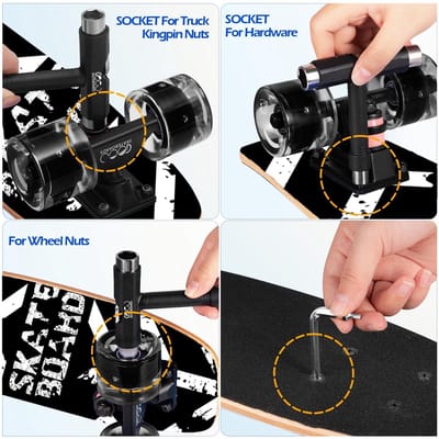 Dailygoods- Skateboard 9-laags esdoorn - Knipperende Wielen - Geschikt voor Kinderen/Volwassenen - Slagvast - Draagvermogen tot 100 kg - Inclusief Schroevendraaier - Skateboard Voor Beginners