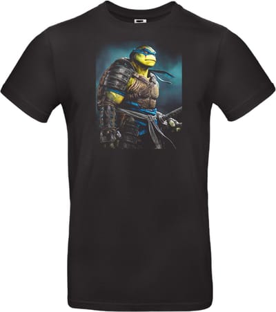T-shirt zwart retro ninja turtle Leonardo, voor fans van de klasieke turtles/ maat S van Shirtmakelaar