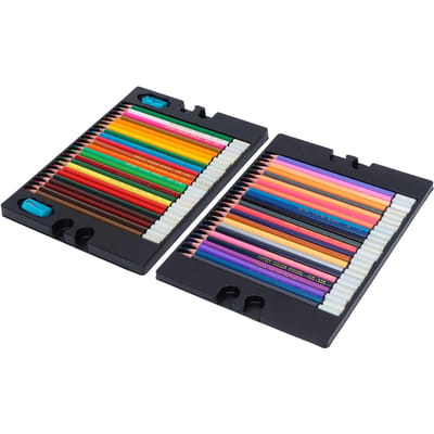 Kleurpotloodset Hout Zachte Kern Zeshoekig Oliepastelkrijt Potloden met Dozen Voor Volwassenen Kinderen black