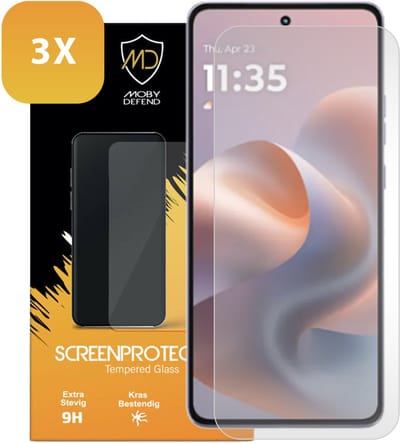 3-Pack MobyDefend Screenprotectors - Geschikt voor Motorola Moto G86 Power - Case-Friendly Screensavers - Gehard Glas