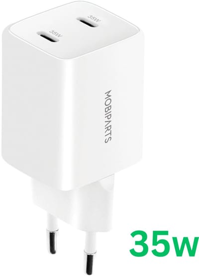 Mobiparts - 35 Watt Universele GaN QC Snellader 35W - USB-C - PD 3.0 - Geschikt voor o.a. Tablets, Apple iPhone en Samsung Smartphones