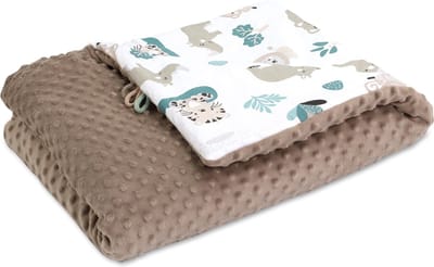 Babydeken Knuffeldeken Winterdeken 100x75 cm minky – dubbelzijdig fleece katoen warm zacht donzig kinderen newborn – wiegdeken kinderwagen omkeerbaar peuter reisdeken Afrika