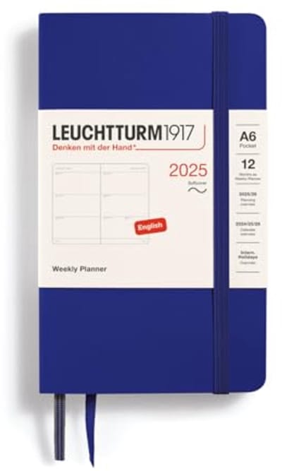 Weekkalender 2025 Pocket A6 Softcover 12-Manden Planner Gelinieerd