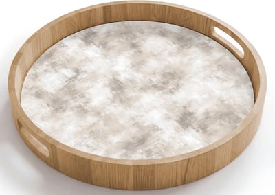 Dienblad rond 40x40 cm - Schootdienblad hout - Organisch - Patroon - Gemêleerd - Borrelplank rechthoek - Plateau houten dienbladen