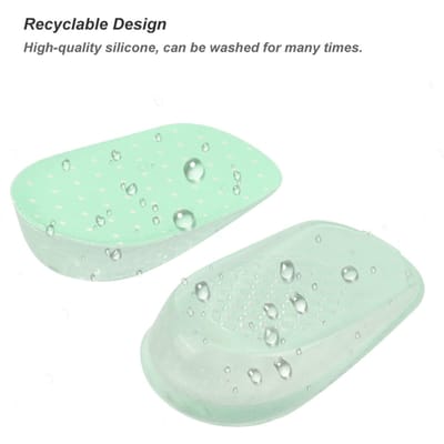 Semelles Adhésives en Gel de Silicone 3,5 cm Augmentation de la Hauteur Orthèse de Pied Soutien de la Voûte Plantaire Coussinets de Talon Vert 2.5cm white