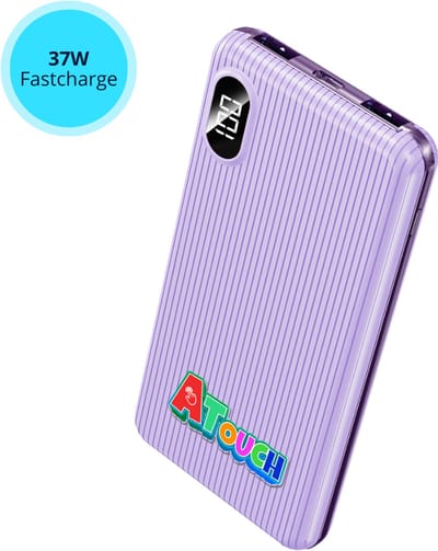 ATouch - Powerbank Infinite - Kids Powerbank - 10000 mAh - Snellader - Uniek Design - USB & USB-C - Voor Smartphones, Tablets & Gadgets - Roze