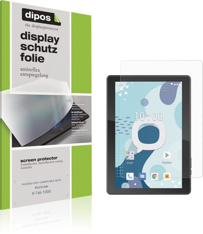 dipos – 2x Matte Beschermfolie geschikt voor Konrow K-Tab 1005 | Krasbestendige & antireflecterende Screenprotector Ultra-Thin