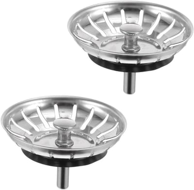 Gootsteenafvoer - Afvoerplug - Keuken Organisatie - Efficiënte Waterafvoer - 2 Stuks - Zilver