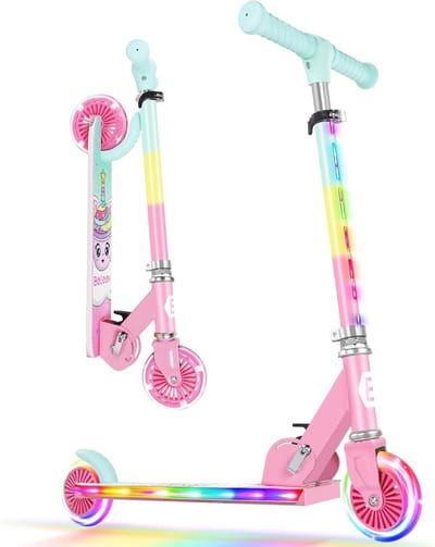 Scooter voor Kinderen van 3-12 jaar met Lichtgevende Wielen en Hoogte Verstelbaar Stuur