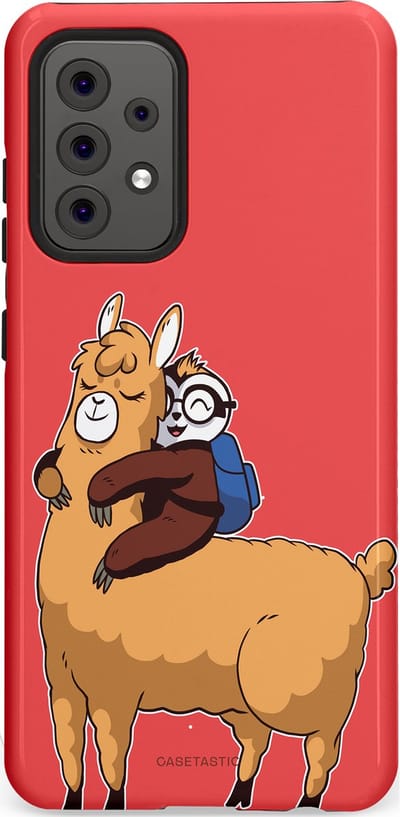 Casetastic hoesje geschikt voor Samsung Galaxy A52 (2021) 5G / Samsung Galaxy A52 (2021) 4G - Dubbellaagse bescherming - Lui en lekker - Fashion Case - Koraal Goud