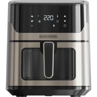 Black & Decker BXAF6500E Enkel 6,5 l Vrijstaand 1600 W Friteuse met weinig vet Zwart, Grijs