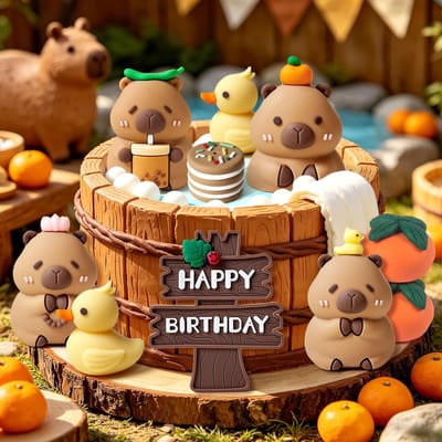 tortendeko capybara figuur taartversiering verjaardag taarttopper dieren - ShopVlot