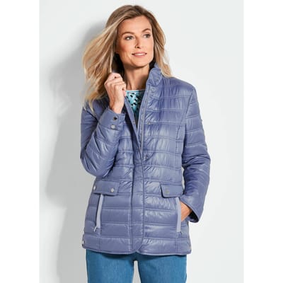 Licht gewatteerd jack met veel details - lichtblauw - Gr. 52 van Goldner Fashion
