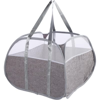 Opvouwbare Wasmand met Handvatten 90L Grote Capaciteit Verdikt Oxford Doek Opvouwbare Kleding grijze kleur