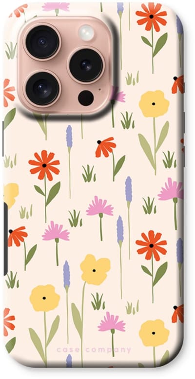 Case Company® - Hoesje geschikt voor iPhone 16 Pro hoesje - Floral - Tough Case - Maximale Bescherming alle Kanten en Schermrand