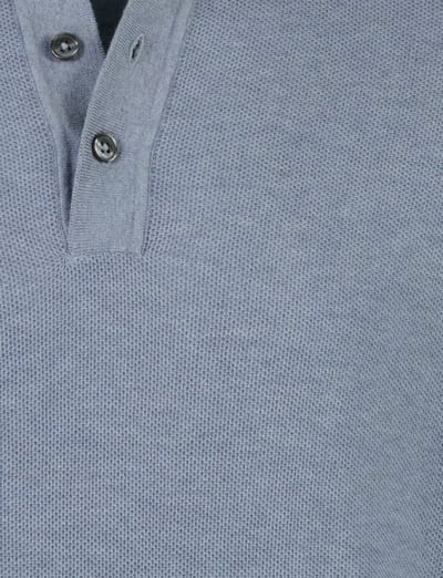 CASA MODA comfort fit heren polo lange mouw - aqua