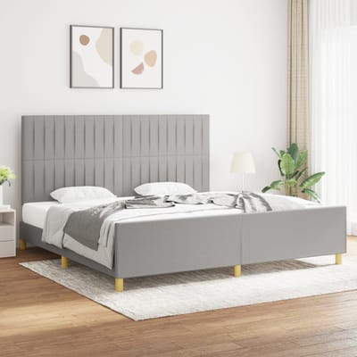 vidaXL - Bedframe - zonder - matras - stof - lichtgrijs - 200x200 - cm