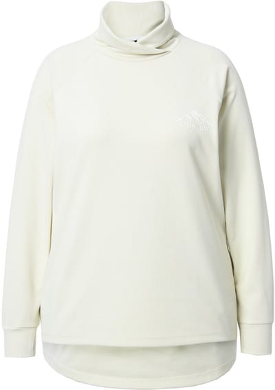 Ulla Popken - Dames - Sweatshirt opstaande kraag lange mouwen duimgat - Taupe - Maat 62+