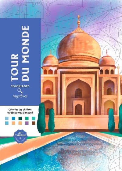 Hachette Heroes Coloriages Mystères Tour du Monde - Kleuren op nummer - 100 illustraties