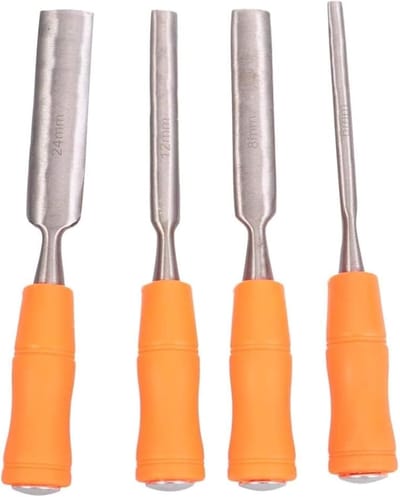 Houtbeitel Set - Timmerbeitels Snijwerk - Houtbewerking - Ergonomische Houten Handgrepen - 6 mm tot 24 mm - Zilver