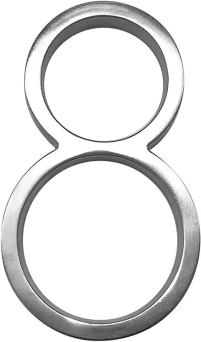Huisnummer - Adresbordje - Huis Identificatie - Met de hand afgewerkt - 12cm - Zilver