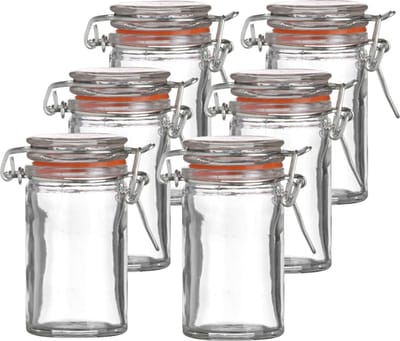 Urban Living Weckpotje/inmaakpotje - 10x - mini - 70 ml - glas - met beugelsluiting
