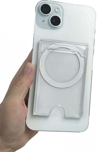 Magnetische Pasjeshouder geschikt voor iPhone MagSafe & Universeel geschikt voor Samsung / OnePlus / Google / Nothing / Xiaomi / Oppo / Motorola – Portemonnee Kaarthouder Transparant - Minimalistisch, Magnetisch & Altijd Binnen Handbereik