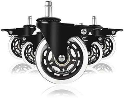 Universele bureaustoelwielen 11 mm x 22 mm - Stil, Krasbestendig en Geschikt voor Harde Vloeren