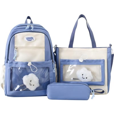 Sac à dos mignon Simple et polyvalent Haute valeur Sac d'école pour collégien Mignon Grande capacité Sac d'école contrasté Sac à dos de voyage set