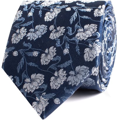 TRESANTI | ENRICH | Zijden stopdas pioenRozen | Blauw