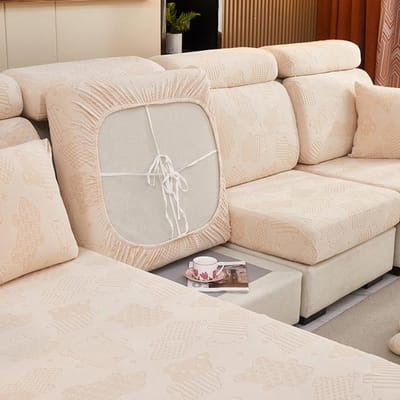 Housse de canapé en peluche, housse de coussin de canapé, housse de siège extensible pour canapé Chaselong en forme de L, garde au chaud, lavable 45X45CM PILLOWCASE white