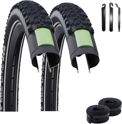 Fietsbanden set - Banden en binnenbanden - Veilig fietsen - Versterkte lekbescherming - 27.5 x 2.25 - Zwart