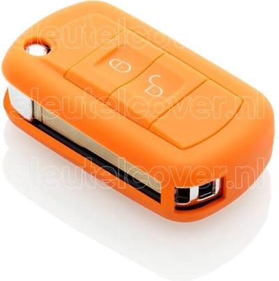 Autosleutel Hoesje geschikt voor Land Rover - SleutelCover - Silicone Autosleutel Cover - Sleutelhoesje Oranje